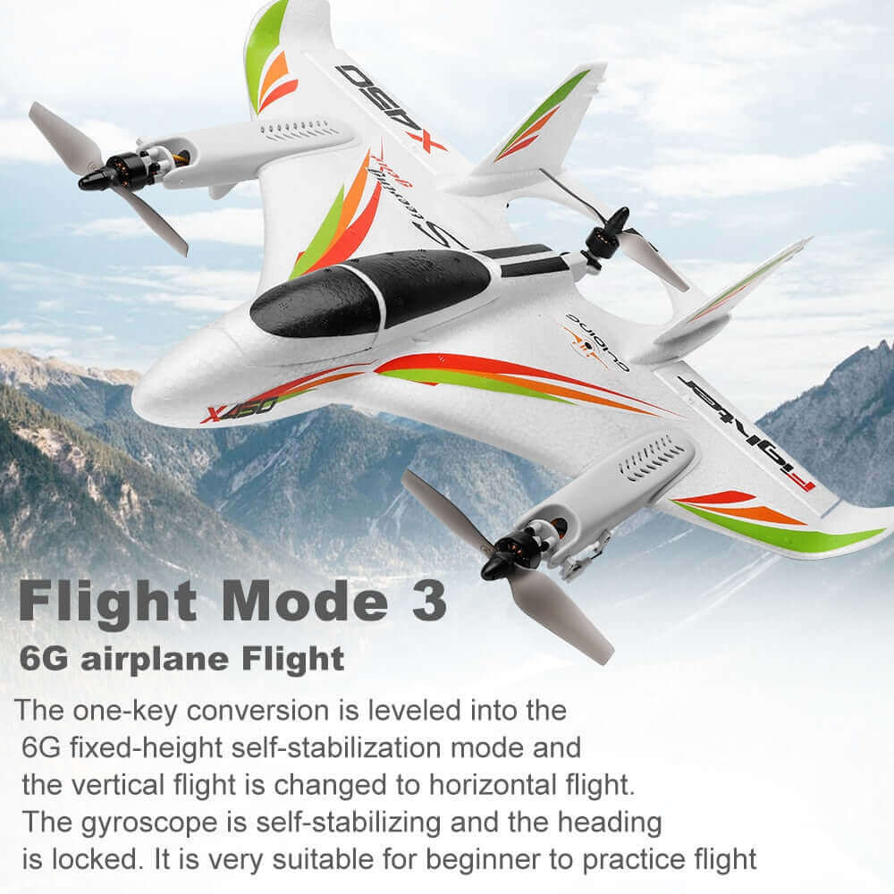 WLtoys XK X450 2.4G 6CH 3D/6G RC Airplane Brushless Vertical Takeoff LED RC Glider Fixed Wing RC Aircraft RTF RC Toy for Kid | KidsToyLover