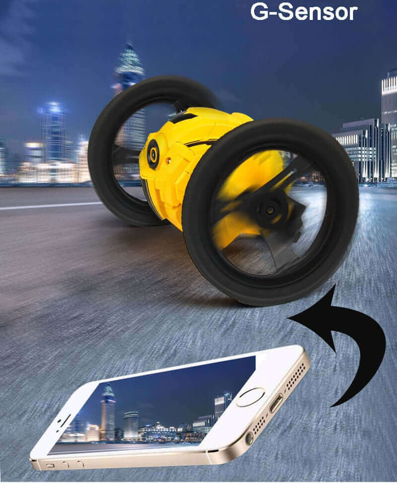 Coche RC con cámara - WiFi Bounce Car con cámara HD 2.0MP y ruedas flexibles - Peg SJ88 4CH 2.4GHz Jumping Sumo - KidsToyLover