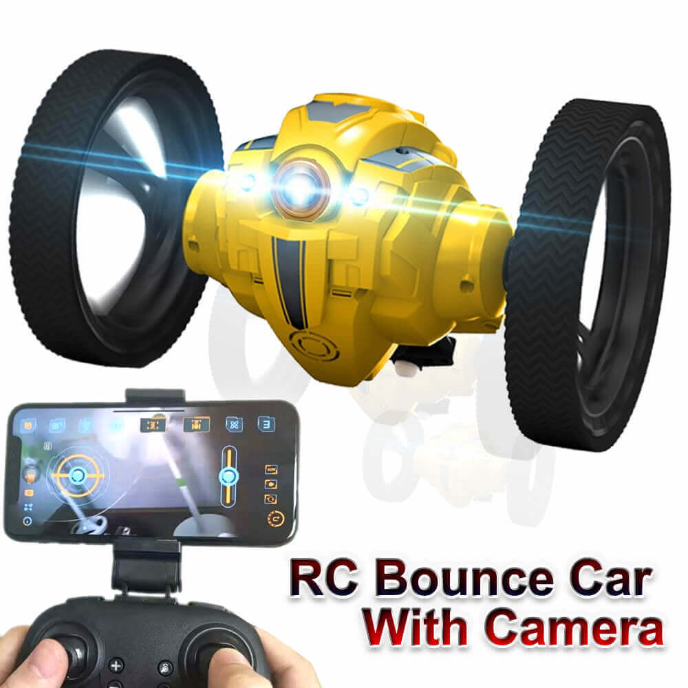 Voiture RC avec caméra - WiFi Bounce Car avec caméra HD 2.0MP et roues flexibles - Peg SJ88 4CH 2.4GHz Jumping Sumo - KidsToyLover