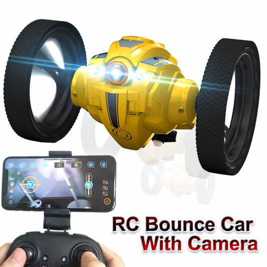 سيارة ار سي مع كاميرا - سيارة واي فاي ترتد مع كاميرا عالية الدقة 2.0 ميجابيكسل وعجلات مرنة - بيج SJ88 4CH 2.4 جيجا هرتز قفز سومو - KidsToyLover