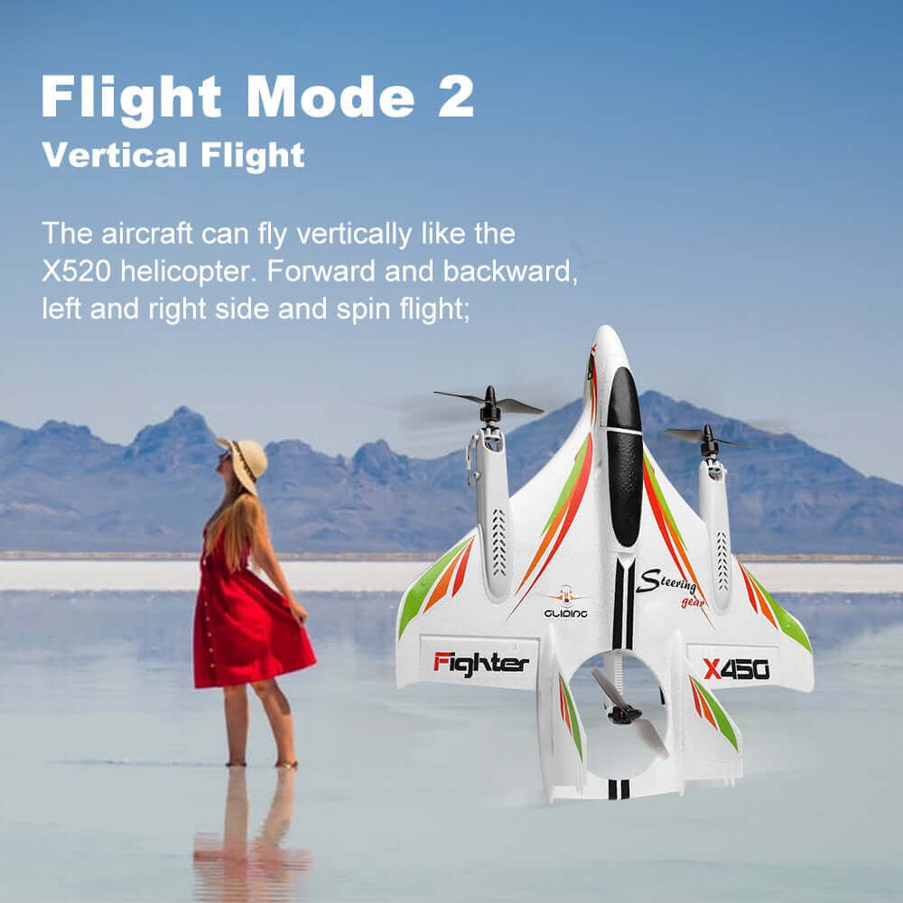 WLtoys XK X450 2.4G 6CH 3D/6G RC Flugzeug Brushless Vertikalstart LED RC Segelflugzeug Fixed Wing RC Flugzeug RTF RC Spielzeug für Kinder | KidsToyLover