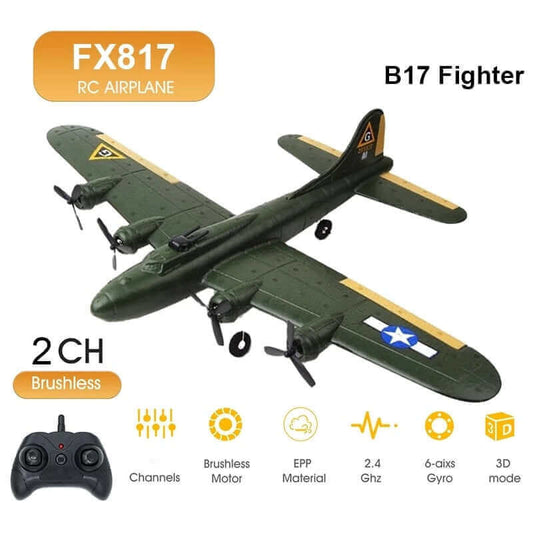FX817 B17 RC Airplane - 2.4GHz Glider Fixed-Wing Remote Control Plane Toy