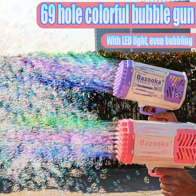 Bubble Gun Rocket 69 Holes Soap Bubbles Machine Gun - Kidstoylover