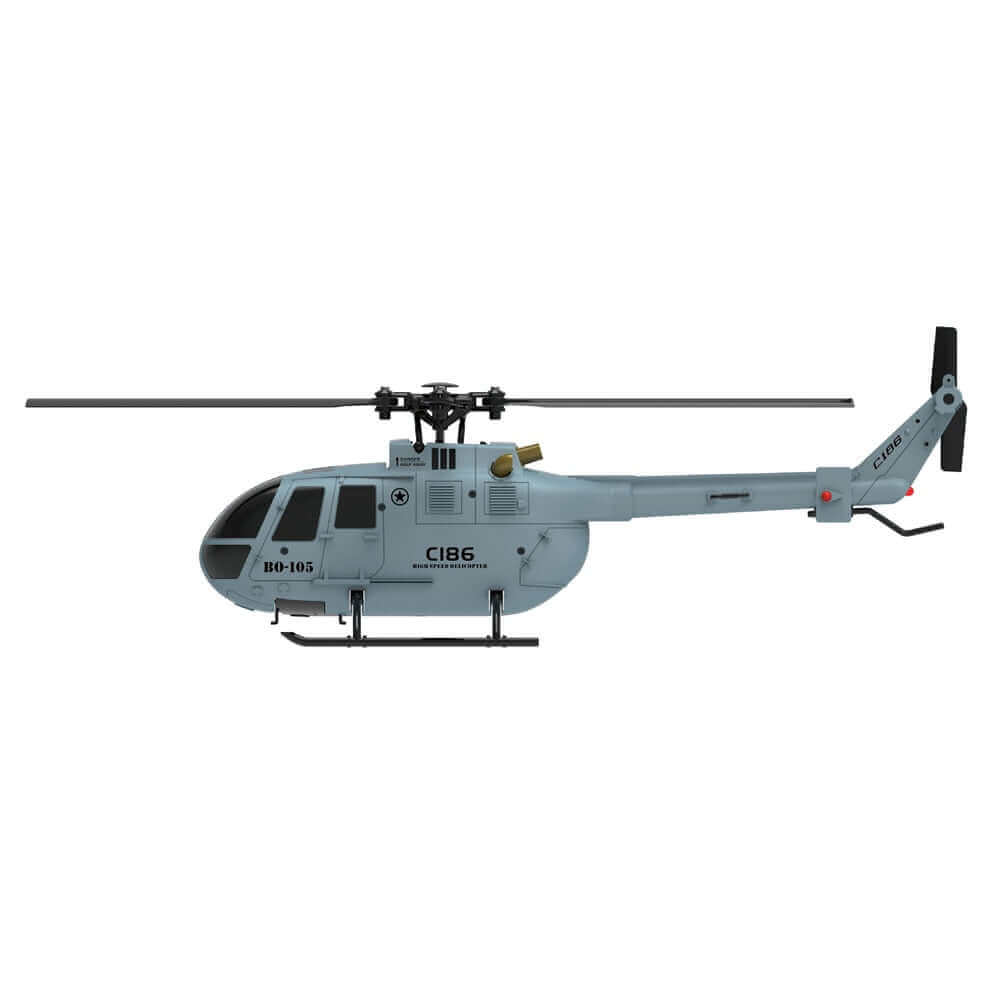 C186 2.4G RC हेलीकाप्टर - 4 प्रोपेलर, 6-अक्ष जाइरोस्कोप, वायु दाब ऊँचाई स्थिरीकरण
