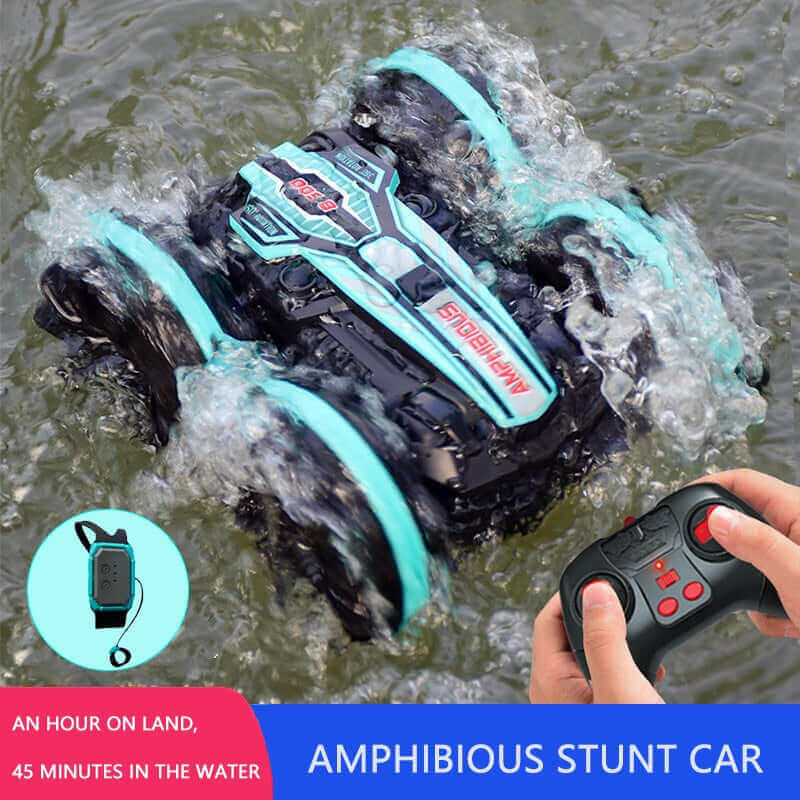 En Yeni Yüksek Teknoloji Uzaktan Kumandalı Araba - Çift Taraflı Yuvarlanan Sürüş için 2.4G Amfibi Dublör RC Araba - Erkek Çocuklar için Elektrikli Oyuncak - KidsToyLover
