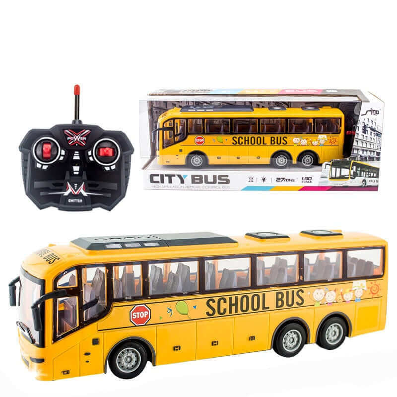 Rasakan Kegembiraan Tur Kota dengan Mobil Remote Control Listrik Bus 1/30 RC Kami untuk Anak Laki-Laki dan Anak-Anak - Dilengkapi dengan Lampu dan Radio Kontrol 27Mhz