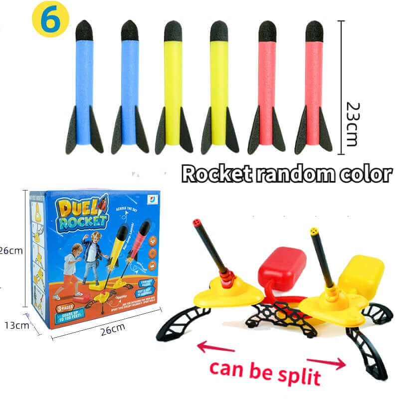 Erleben Sie schwebenden Spaß mit dem sicheren und langlebigen Kid Air Rocket Foot Launcher-Spielzeug für Outdoor-Sportarten und Sprungspiele – perfekt für Kinder und Erwachsene