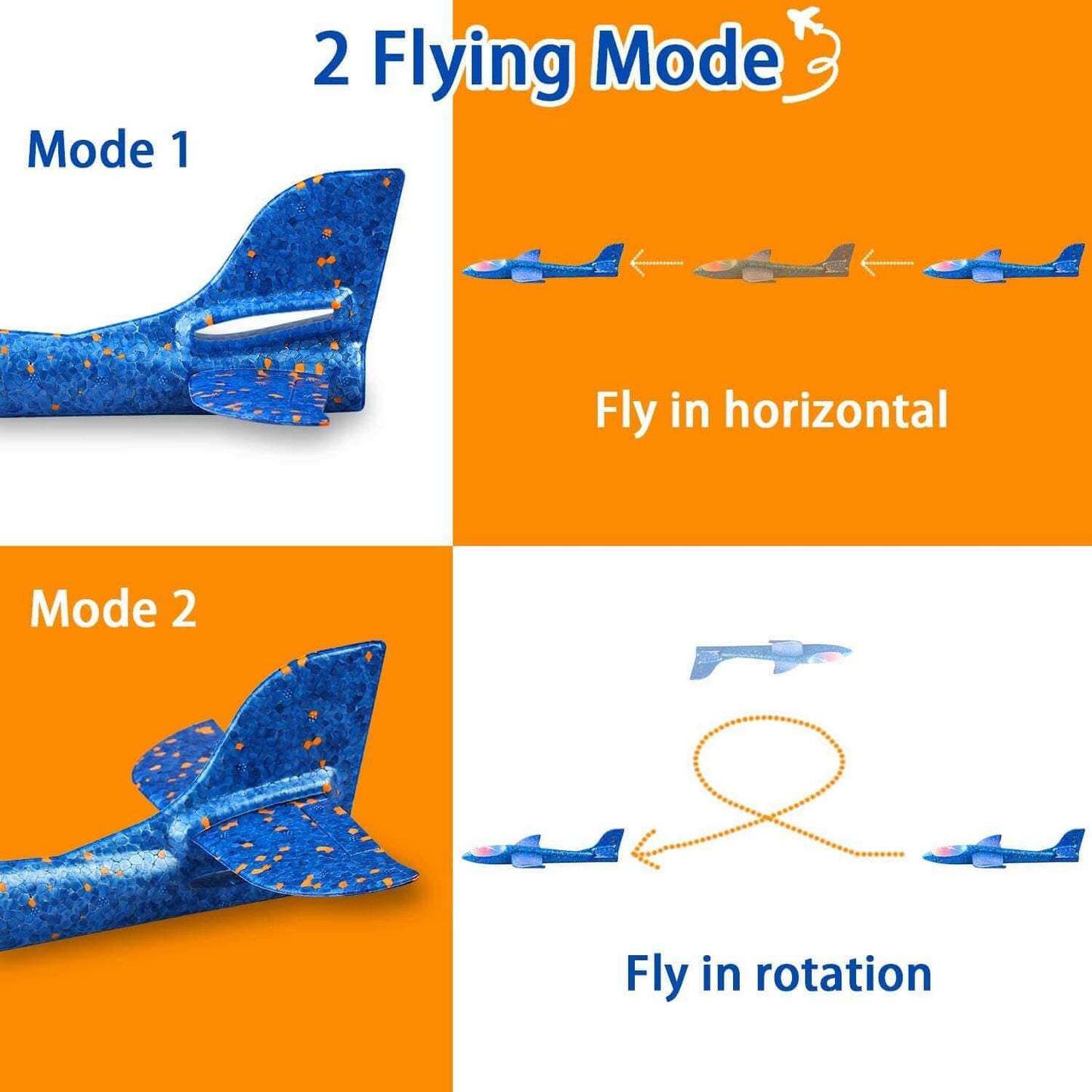 Obtenha o melhor brinquedo planador voador para crianças - Modelo de avião de espuma grande de 50 cm com luz LED e arremesso manual para diversão e jogos ao ar livre