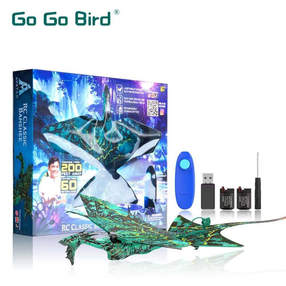गो गो बर्ड - रिमोट कंट्रोल फ्लाइंग ड्रैगन टॉय स्मार्ट बायोनिक विंग्स के साथ