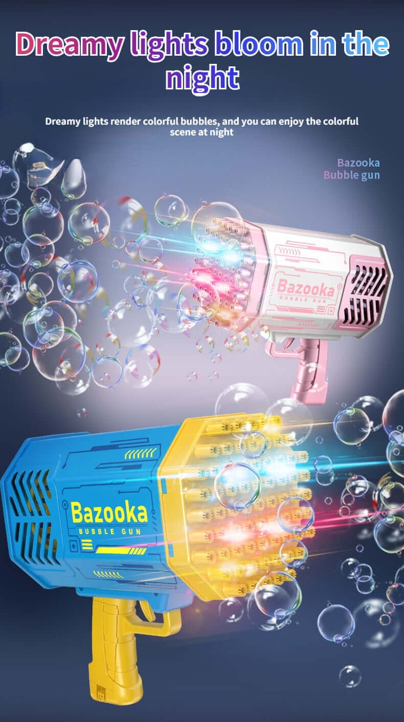 Bubble Gun Rocket 69 Holes Soap Bubbles Machine Gun - Kidstoylover