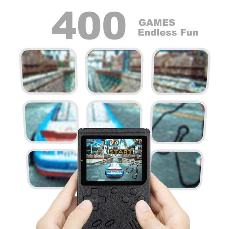 रेट्रो पोर्टेबल मिनी हैंडहेल्ड वीडियो गेम कंसोल - 8-बिट 3.0 इंच कलर एलसीडी - बिल्ट-इन 400 गेम्स - KidsToyLover पर अभी खरीदें