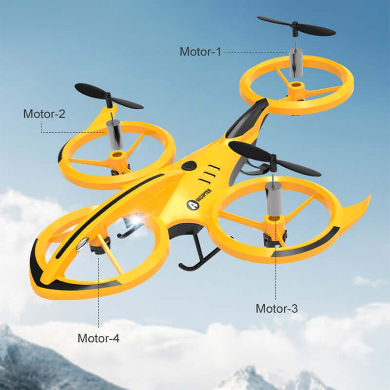 Stunt Remote Control Drone - Air Pressure Altitude Hold Mini Indoor Throw to Flight Leapfrog Quadcopter - Children RC Toy Airplane