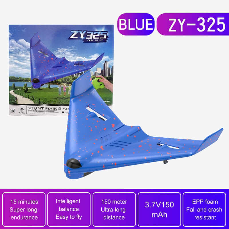 RC Delta Wing Glider - Radio-Controlled Aircraft with Durable Fall-Resistant Design - Fixed Wing Model Plane for Boys - Exciting Outdoor Flying Toy - Kidstoylover