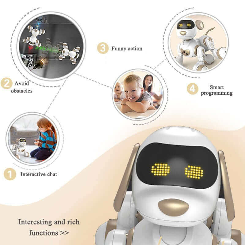 न्यू इलेक्ट्रॉनिक पेट आरसी स्मार्ट रोबोट डॉग जेस्चर इंडक्शन वॉयस कंट्रोल म्यूजिक डांस इलेक्ट्रिक पेट बॉय अर्ली एजुकेशन टॉय गिफ्ट