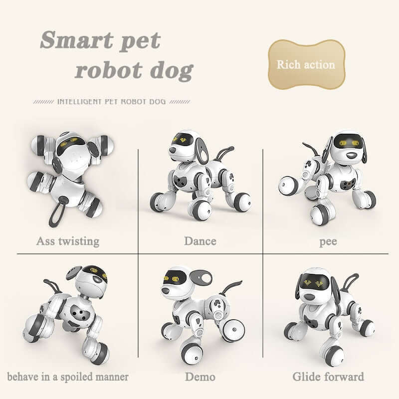 Nouvel animal de compagnie électronique RC robot intelligent chien geste induction commande vocale musique danse électrique animal de compagnie garçon éducation précoce jouet cadeau