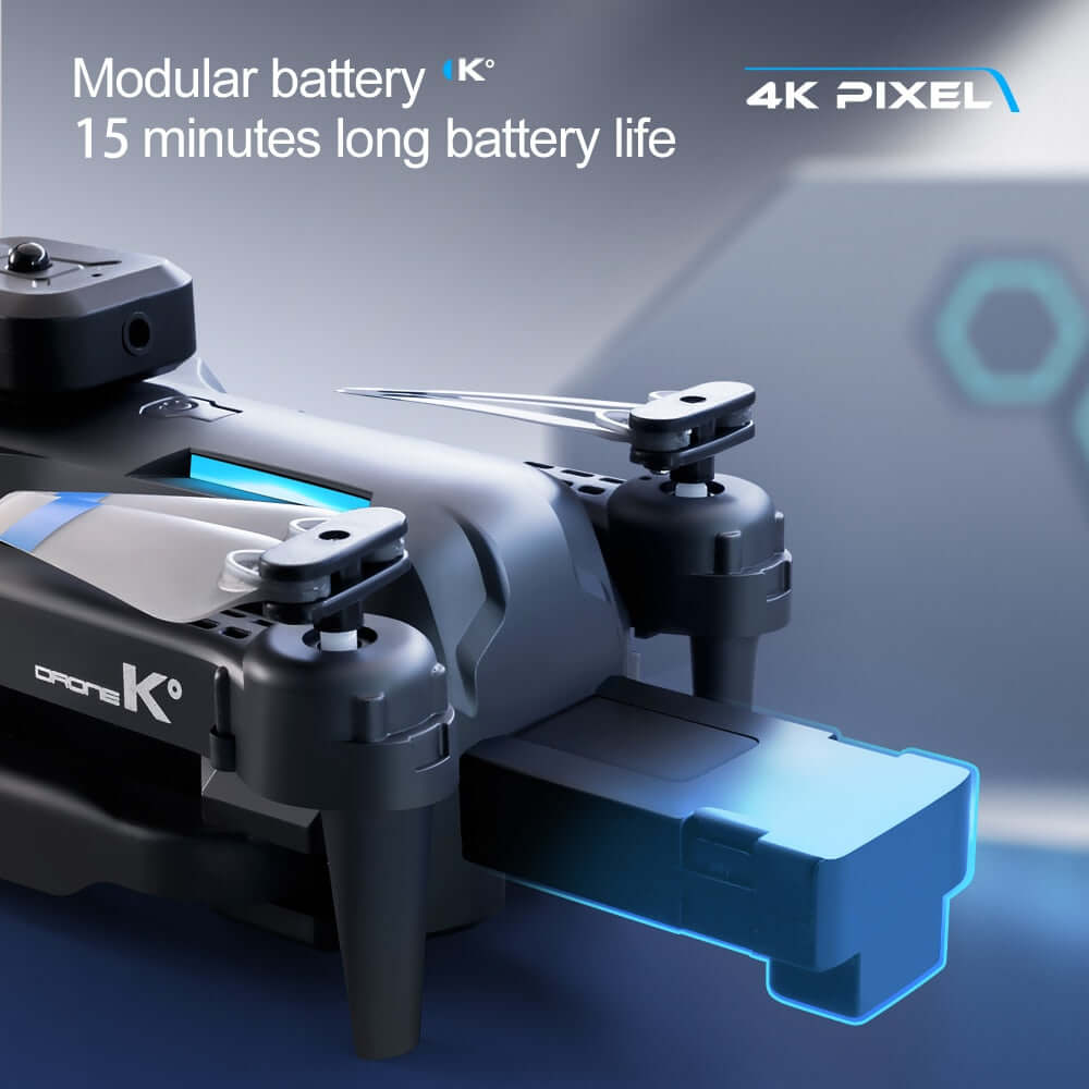 K-HD Dual Lens 4K Luftbilddrohne - RC Quadcopter Spielzeug mit optischer Flusspositionierung
