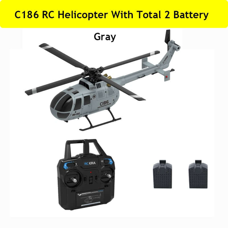 Helicóptero RC C186 2.4G - 4 hélices, giroscopio de 6 ejes, estabilización de altura de presión de aire