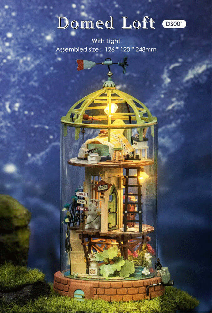 Kit casa delle bambole Loft a cupola robotime-Kidstoylover