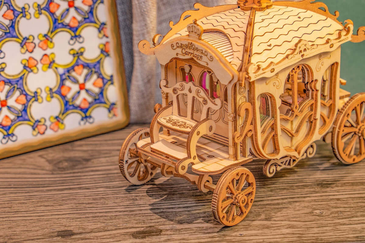 Puzzle en bois de calèche classique 3D DIY | Kidstoylover
