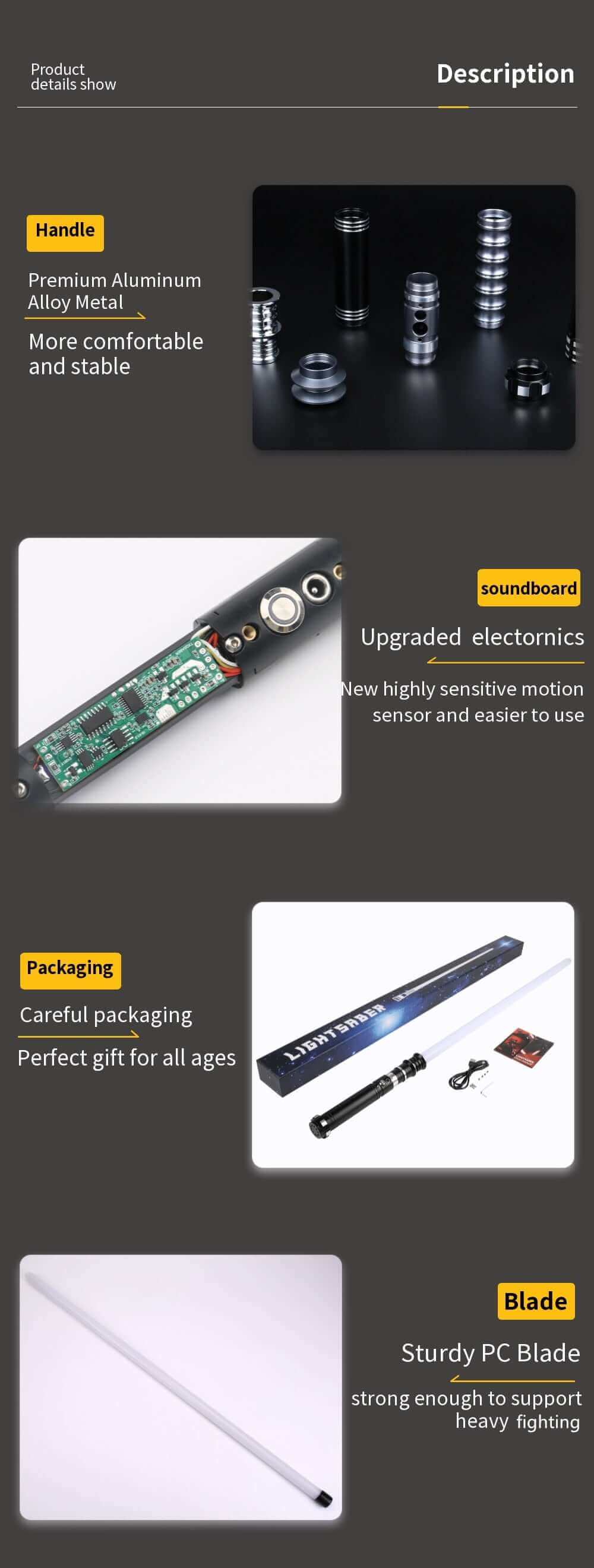 Kidstoyloverによるヘビーデューティメタルハンドル付きRGBライトセーバー-12カラーオプション、10サウンドフォント、フォースFX、ブラスターエフェクト-子供のための完璧なギフト | レーザーソード玩具