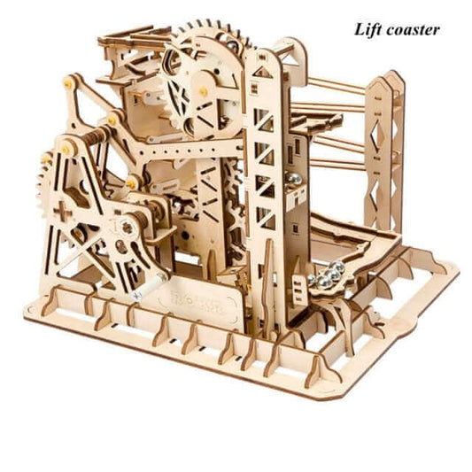 Robotime Rokr Set da corsa in marmo fai da te: 5 varietà di kit di blocchi da costruzione per modelli in legno-Regalo perfetto per adulti e bambini