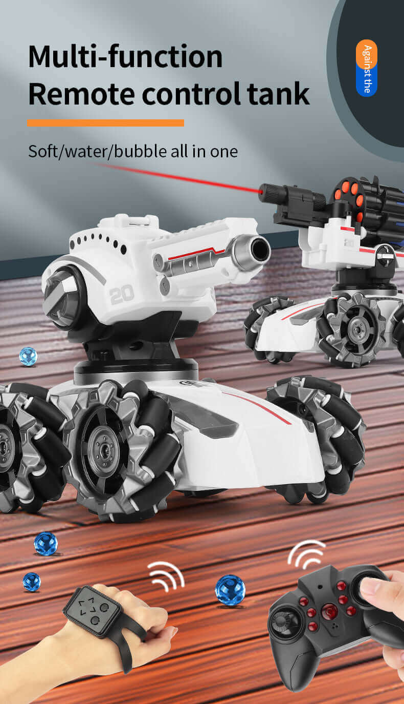 RC 4WD tanque bomba de agua tiro competitivo coche Control remoto juguetes gran tanque Control remoto todoterreno coche niños juguete regalo de Navidad