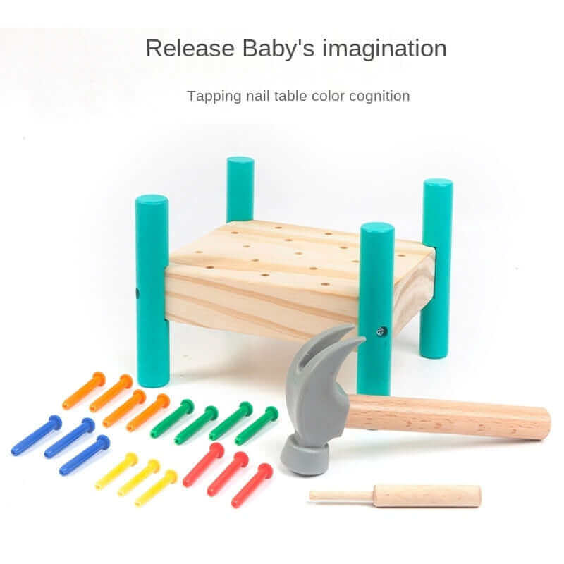 New Montessori Toys Wooden Nail Nailing Table Hand-eye Coordination Hands-on Educational Toys Kindergarten Nail Nail Toys
