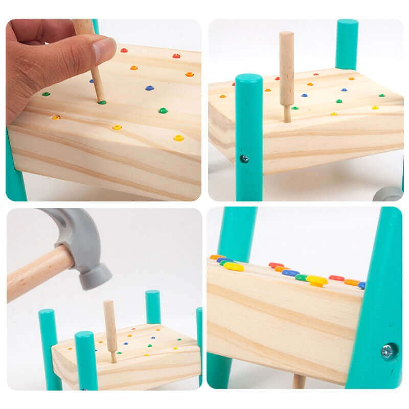 Neues Montessori-Spielzeug Holznagel-Nageltisch Hand-Auge-Koordination Praktisches Lernspielzeug Kindergarten-Nagel-Nagel-Spielzeug