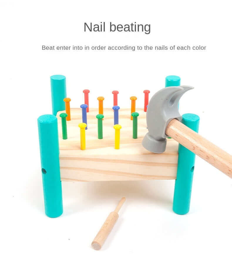 New Montessori Toys Wooden Nail Nailing Table Hand-eye Coordination Hands-on Educational Toys Kindergarten Nail Nail Toys