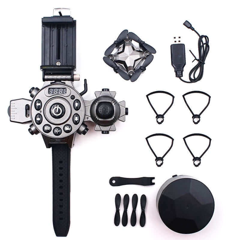 डीएच-800 फोल्डेबल मिनी क्वाडकॉप्टर ग्रेविटी सेंसिंग फ्लाइंग ड्रोन 360 डिग्री रोटेटिंग एरोबेटिक्स वॉच डिजाइन रिमोट कंट्रोल एयरक्राफ्ट