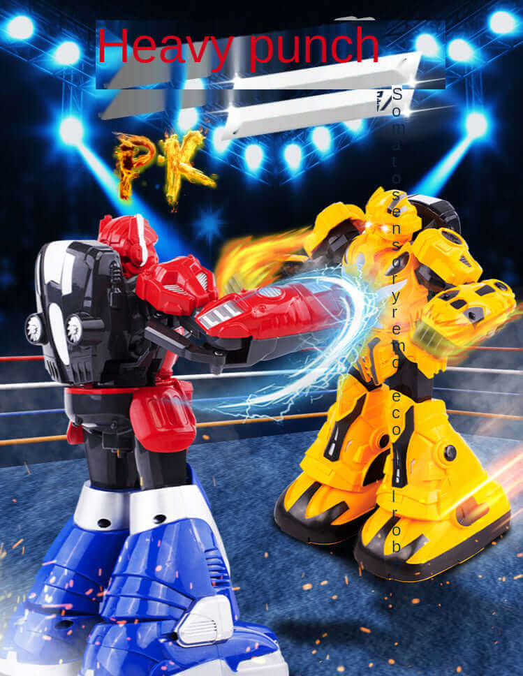 Somatosensory control battle robot music light large double battle boxing toy RC robot toy parent-child interactive game gift