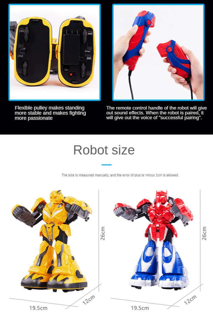 Robot de batalla con control somatosensorial, luz musical, juguete de boxeo de doble batalla grande, robot RC, juego interactivo para padres e hijos, regalo