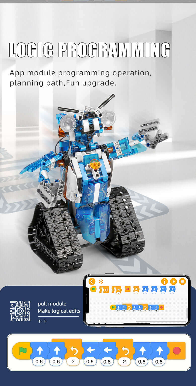 MOLD KING 15059 juguetes técnicos la aplicación RC Robot motorizado con modelo de pieza Led bloques de construcción inteligentes niños regalo de Navidad