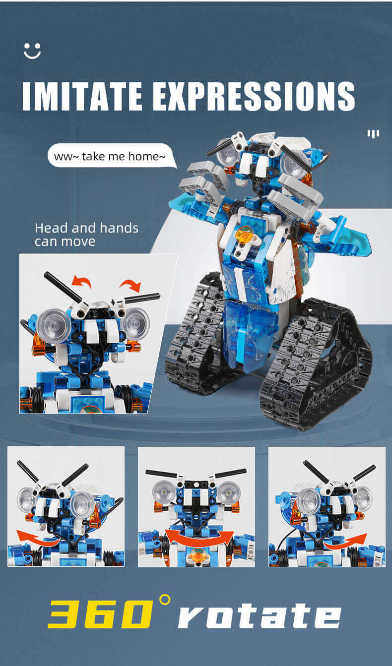 MOULD KING 15059 Technical Toys The APP RC Motorized Robot With Led Part Model Intelligent Building Blocks Kids Christmas Gift