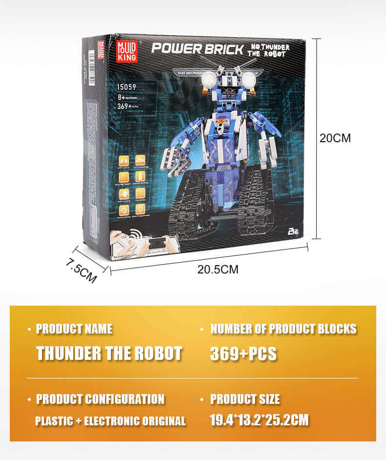 MOLD KING 15059 기술 완구 Led 부품 모델이있는 APP RC 전동 로봇 지능형 빌딩 블록 어린이 크리스마스 선물