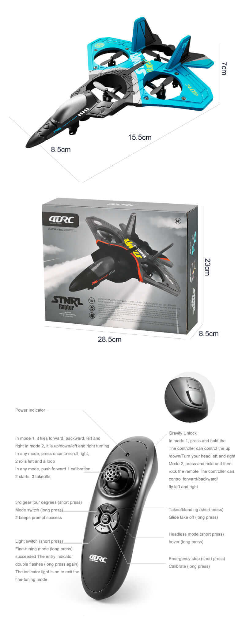 V17 Glider product size